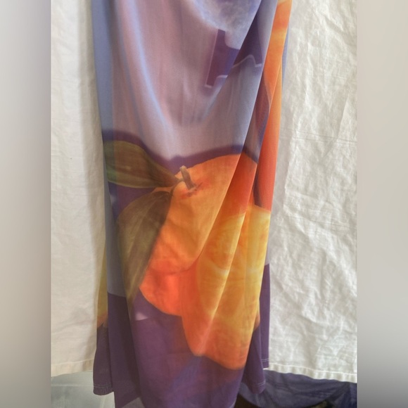 Silence + Noise Purple and Orange Halter Midi Dress Size XS NEW - Picture 16 of 16